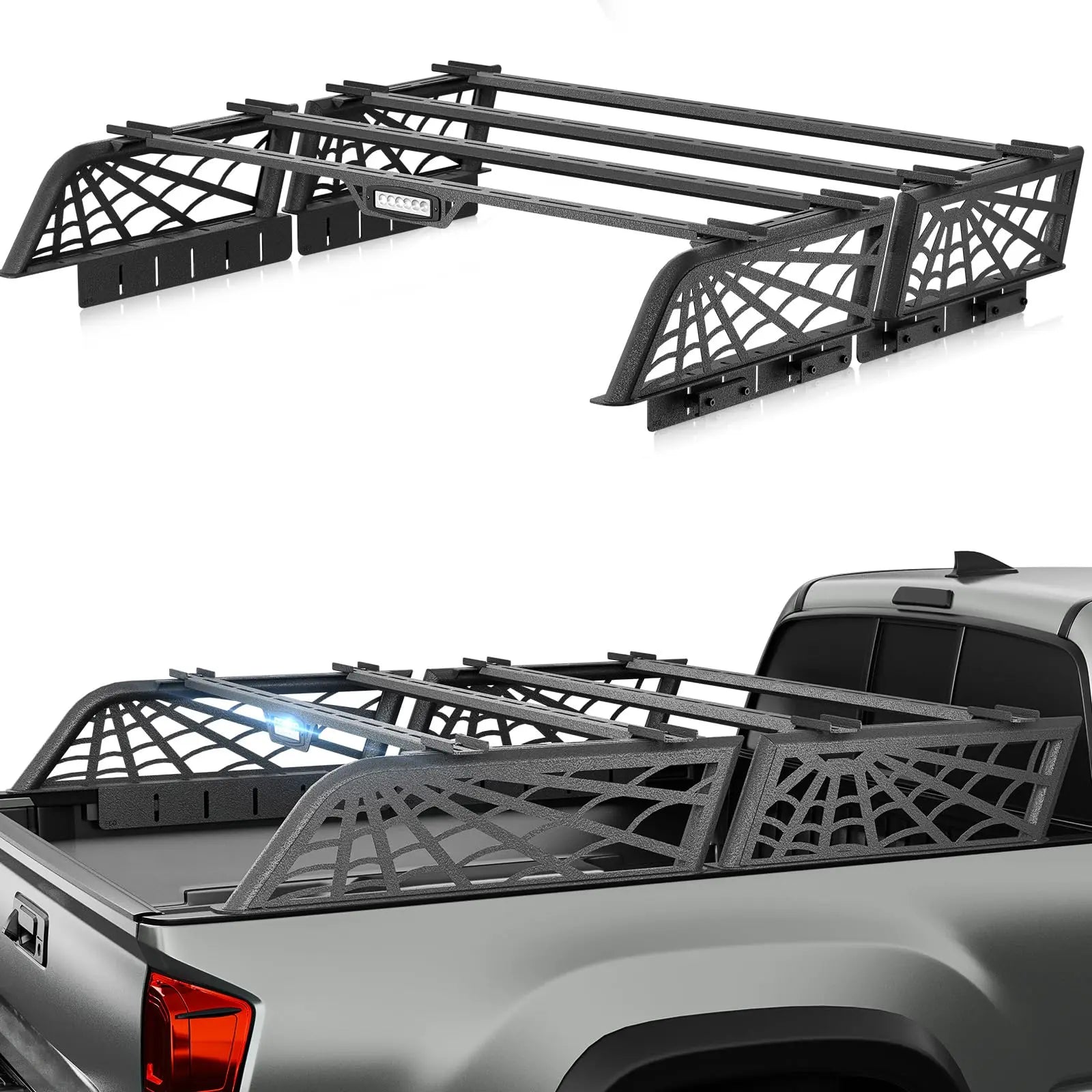 9" High Overland Bed Racks for Jeep Gladiator Compatible with 2005-2025 Toyota Tacoma & 2020-2025 Gladiator JT - Yzona