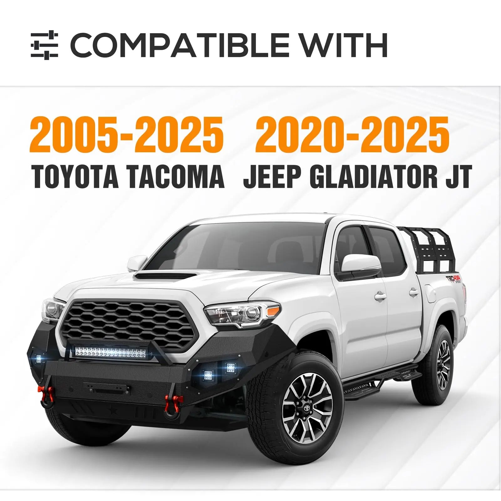 9" High Overland Bed Racks for Jeep Gladiator Compatible with 2005-2025 Toyota Tacoma & 2020-2025 Gladiator JT - Yzona