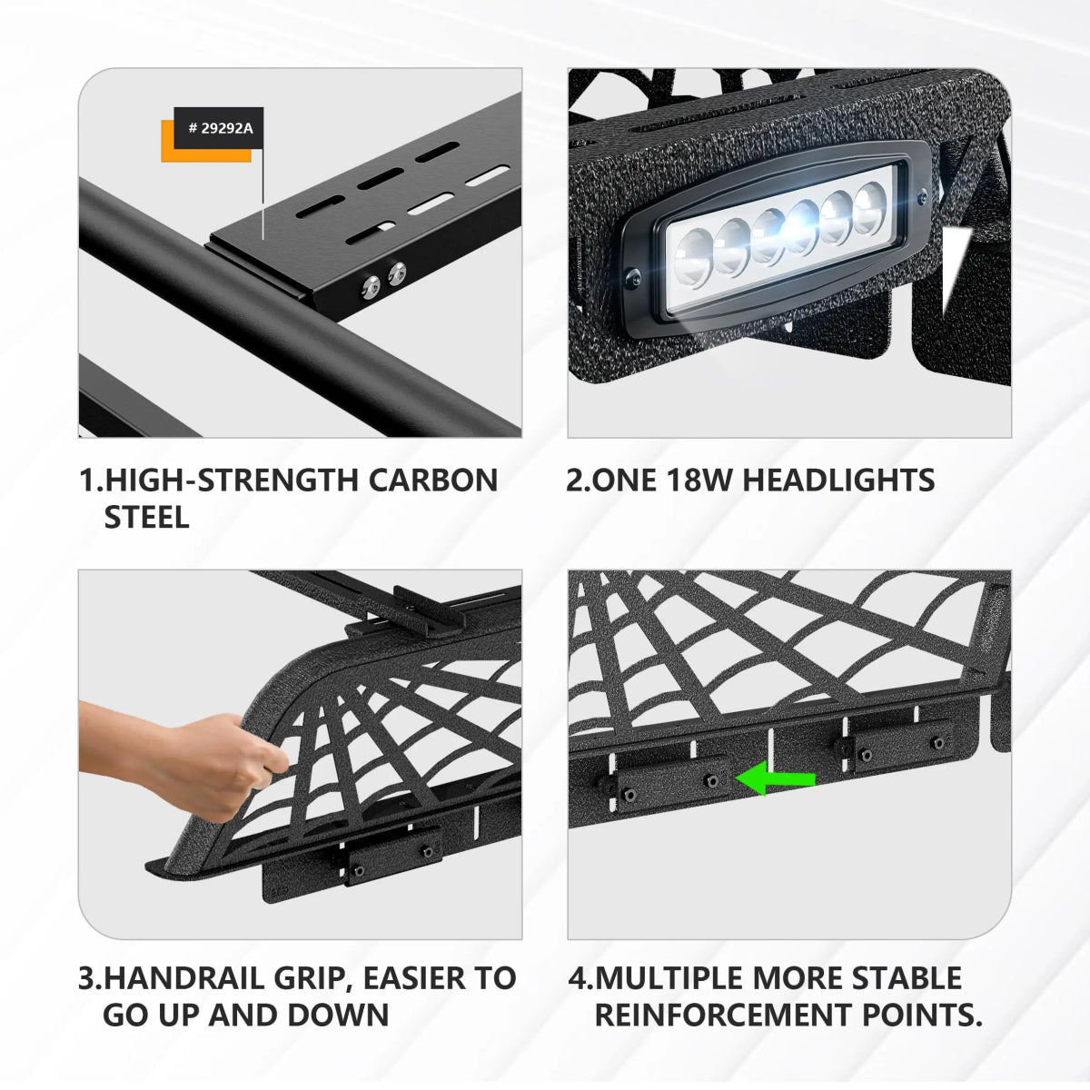 9" High Overland Bed Racks for Jeep Gladiator Compatible with 2005-2025 Toyota Tacoma & 2020-2025 Gladiator JT - Yzona