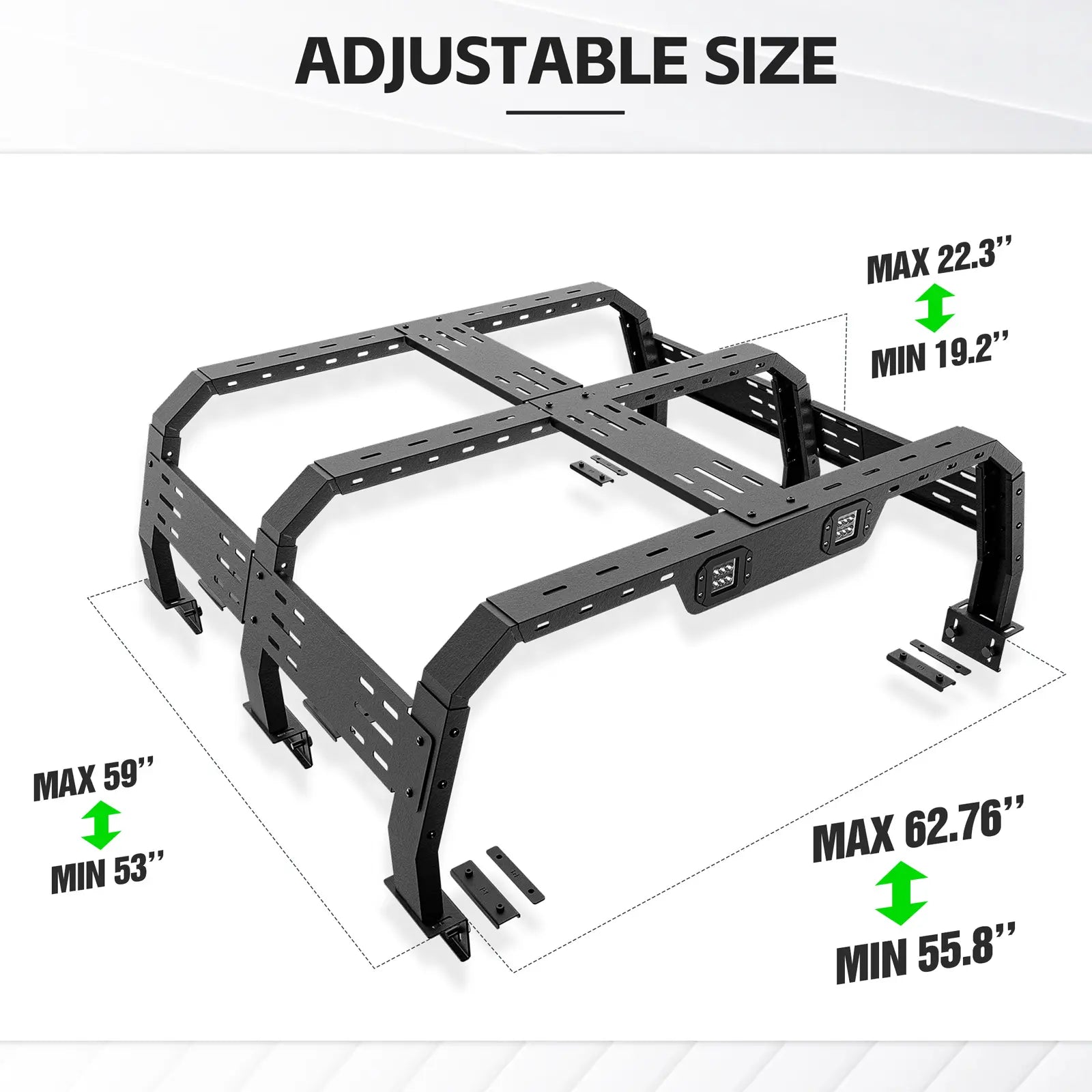 Yzona 2020-2025 Best Offroad Jeep Gladiator Truck Bed Rack