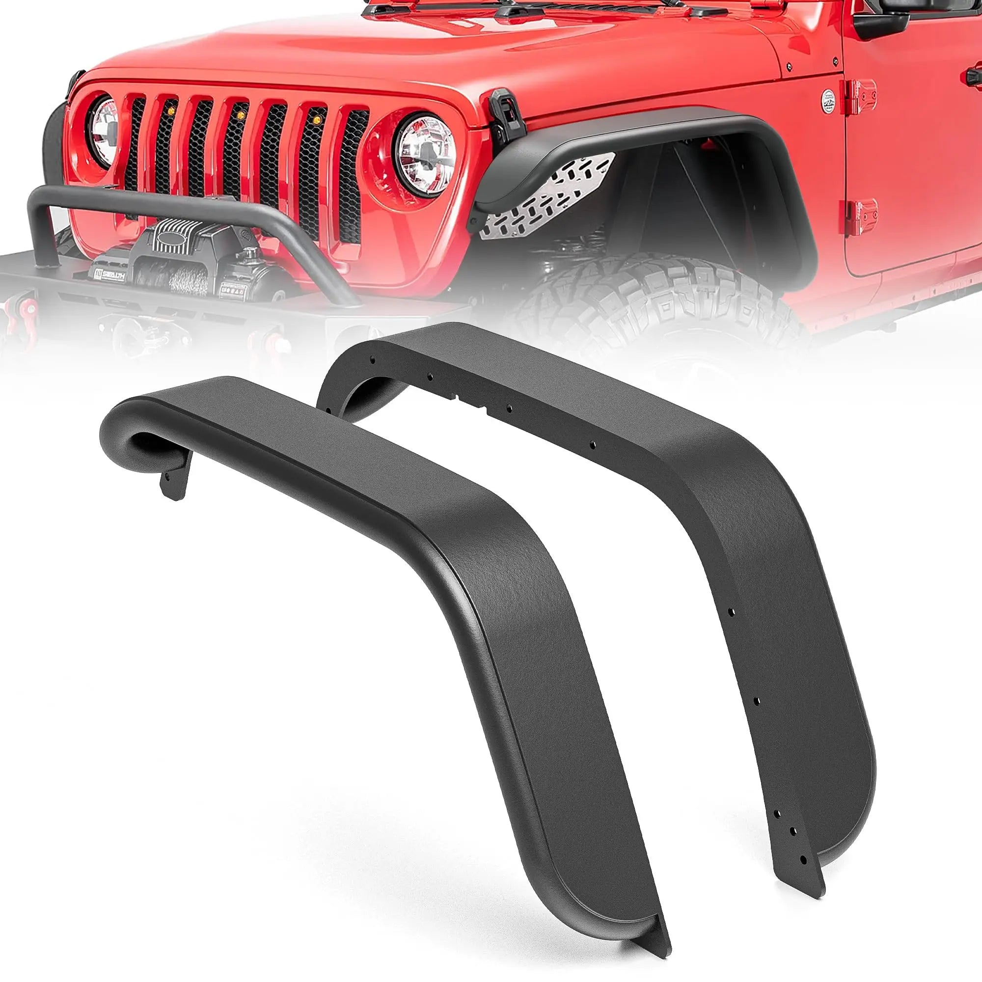 Jeep Gladiator Fender Flares for Pickup Compatible with 2018-2025 Jeep Wrangler JL JLU and Gladiator JT Unlimited 2/4 Doors