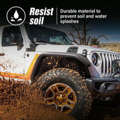 Jeep Gladiator Fender Flares for Pickup Compatible with 2018-2025 Jeep Wrangler JL JLU and Gladiator JT Unlimited 2/4 Doors