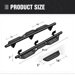 Step Running Boards Compatible with 2019-2025 Dodge Ram 1500 Crew Cab