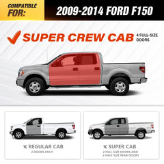 Three Raised Running Boards for 2009-2014 Ford F-150 SuperCrew Cab
