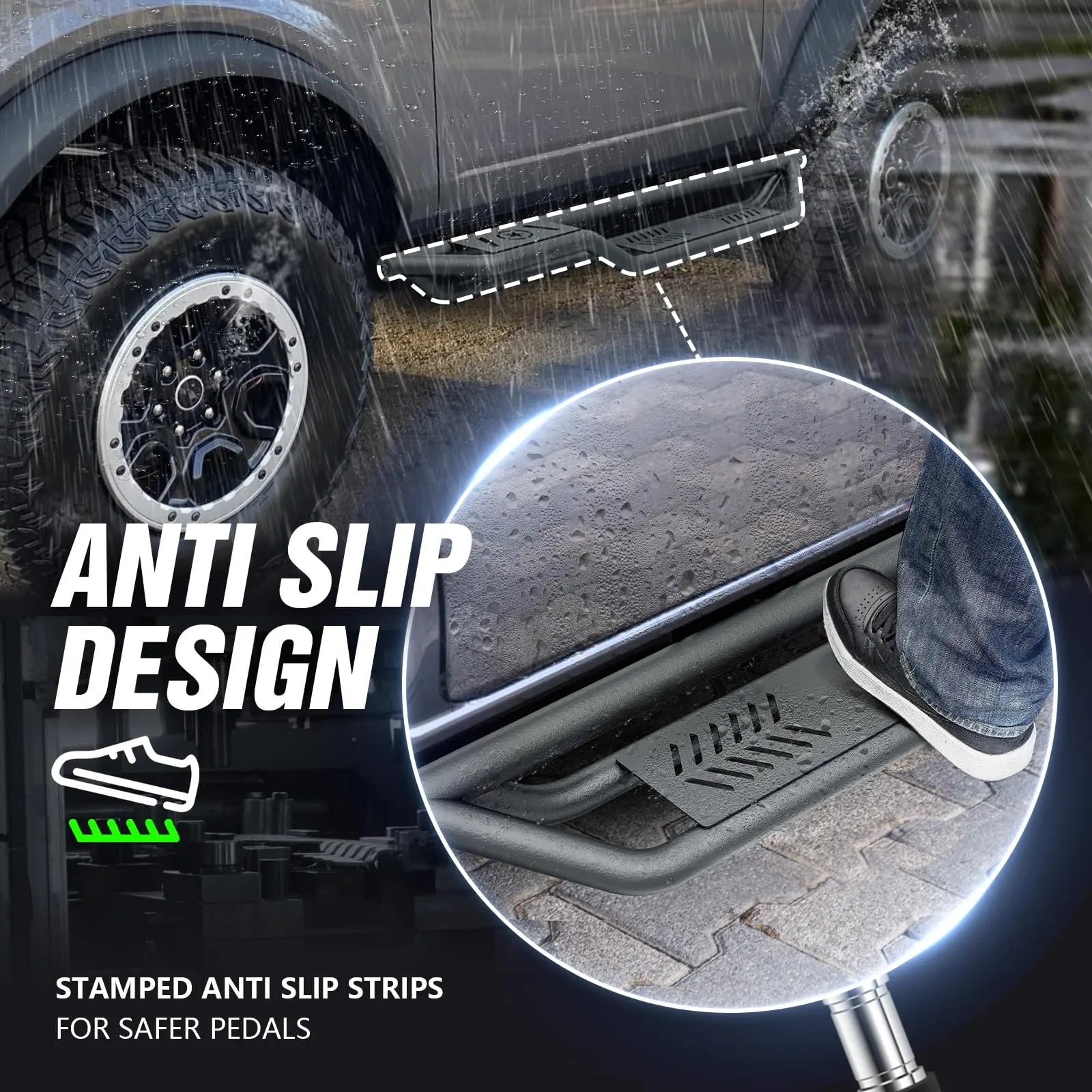 Single Running Boards for 2021-2026 Ford Bronco 2 Doors