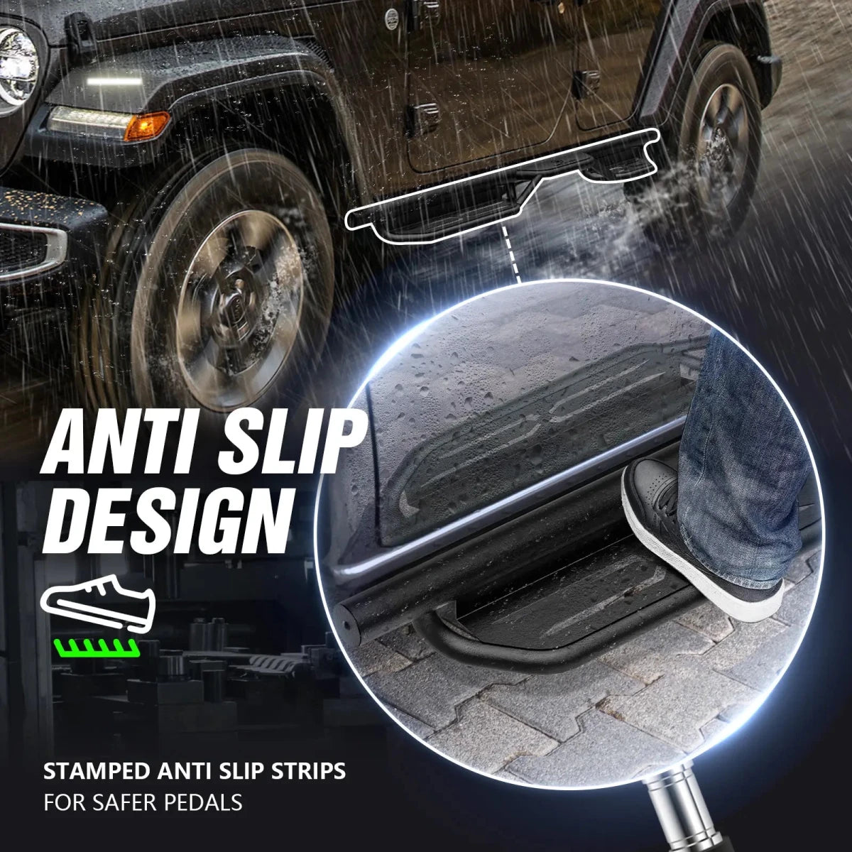 YZONA Jeep Wrangler Step Running Boards for 2018-2026 Wrangler JL JLU