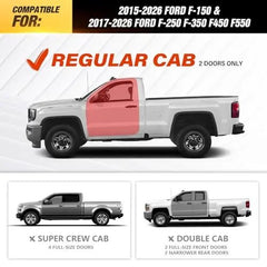 Sides Step Compatible with 2015-2026 Ford F150 & 2017-2026 Ford F250 F350 F450 F550 Regular Cab