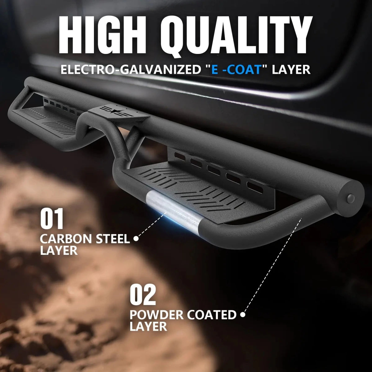 YZONA Frame Mounted Running Boards 2020-2026 Jeep Gladiator JT 4 Door