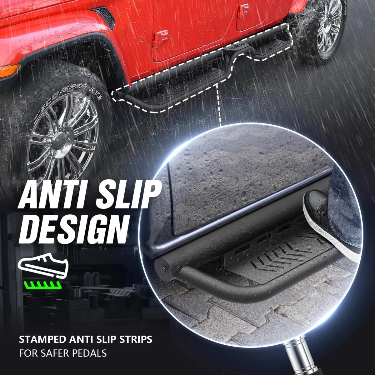 YZONA Frame Mounted Running Boards 2020-2026 Jeep Gladiator JT 4 Door