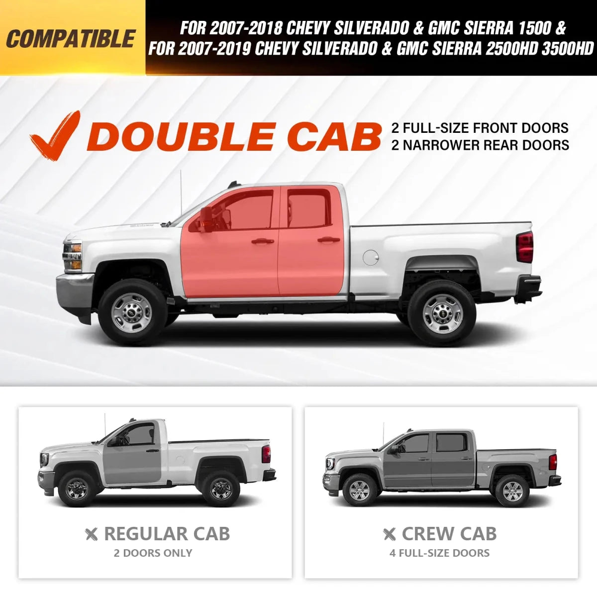 Running Boards for GMC Sierra 1500 & Chevy Silverado 2007-2018