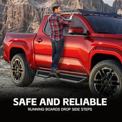 2024 2025 Toyota Tacoma Trd Off Road Side Steps SR5 | Heavy-Duty Carbon Steel