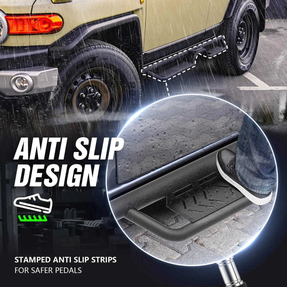 FJ Cruiser Running Boards Side Steps Compatible with 2007-2014