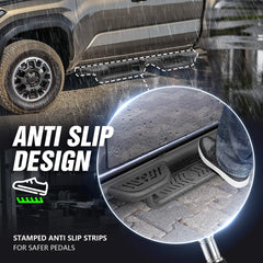 Side Steps Compatible with 2024 2025 Toyota Tacoma Double Cab & Crew Cab Three Raised Steps