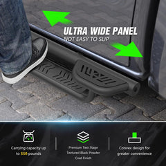 Side Steps Compatible with 2024 2025 Toyota Tacoma Double Cab & Crew Cab Three Raised Steps