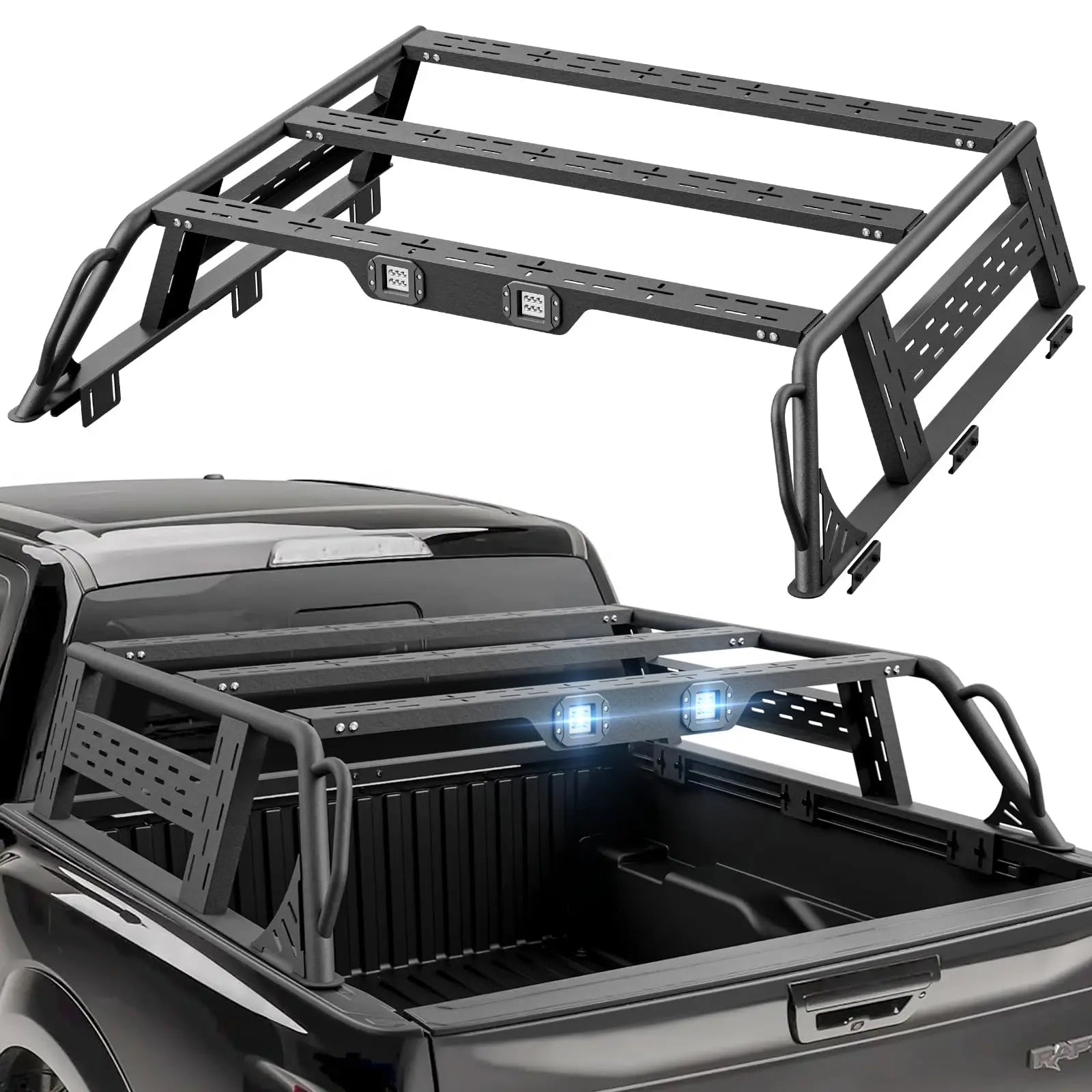 Overland Truck Roof Top Tent Bed Rack Compatible with 2005-2025 Tacoma & 2020-2025 Gladiator JT | Yzona