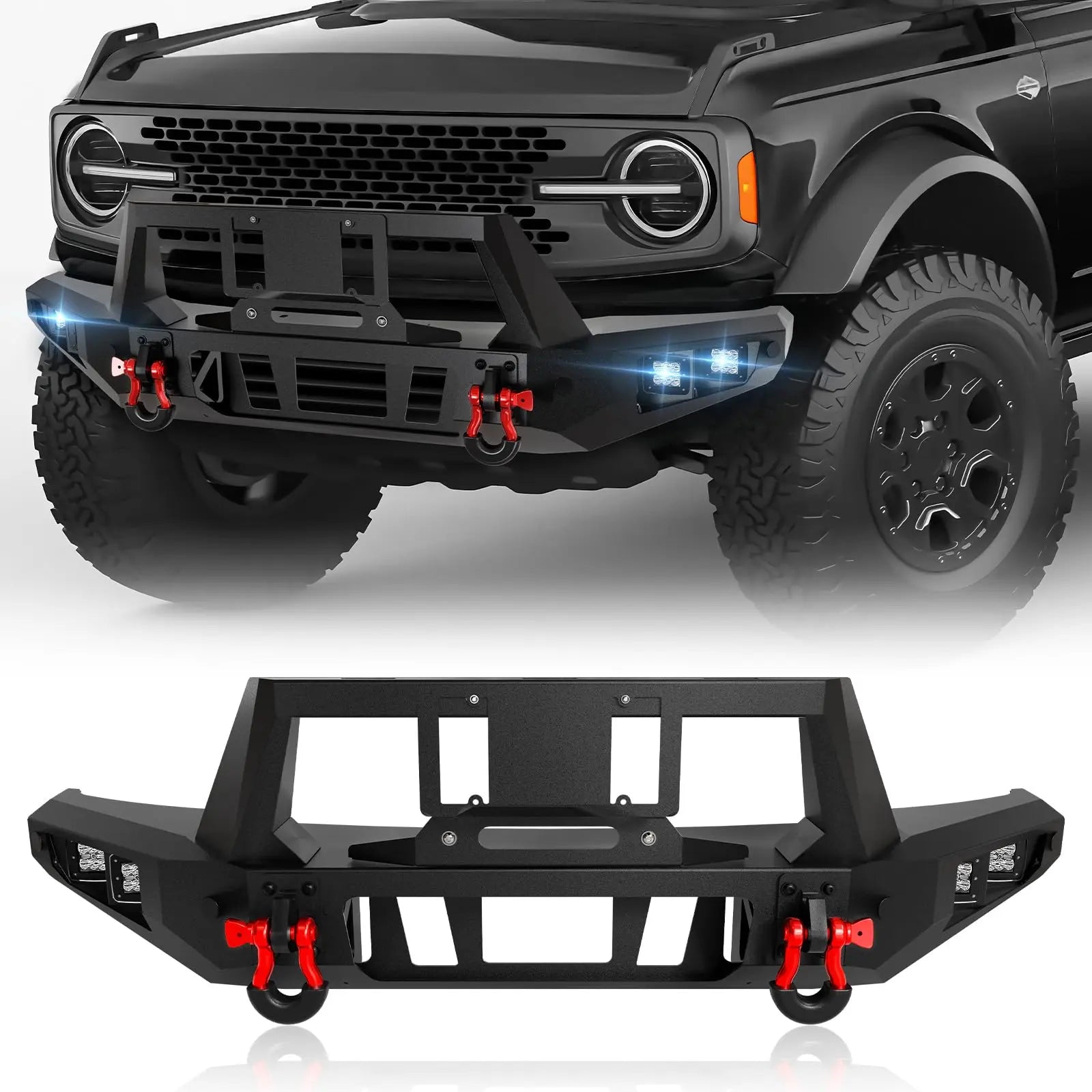 Front Grill Guards Bumpers Compatible with 2021-2025 Ford Bronco | Yzona