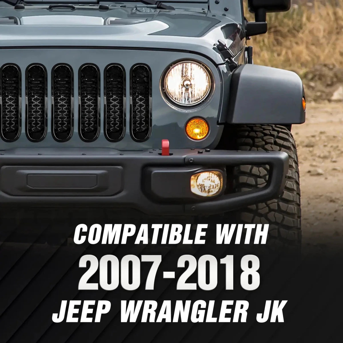 7pcs Grille Mesh Inserts for 2007-2018 Jeep Wrangler JK JKU Accessories