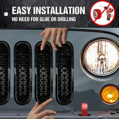 7pcs Grille Mesh Inserts for 2007-2018 Jeep Wrangler JK JKU Accessories