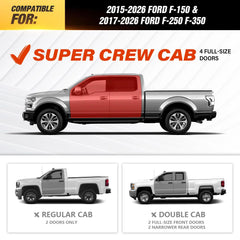 6.5" Running Boards Compatible with 2015-2026 F150 & 2017-2026 F250 F350 Super Crew Cab