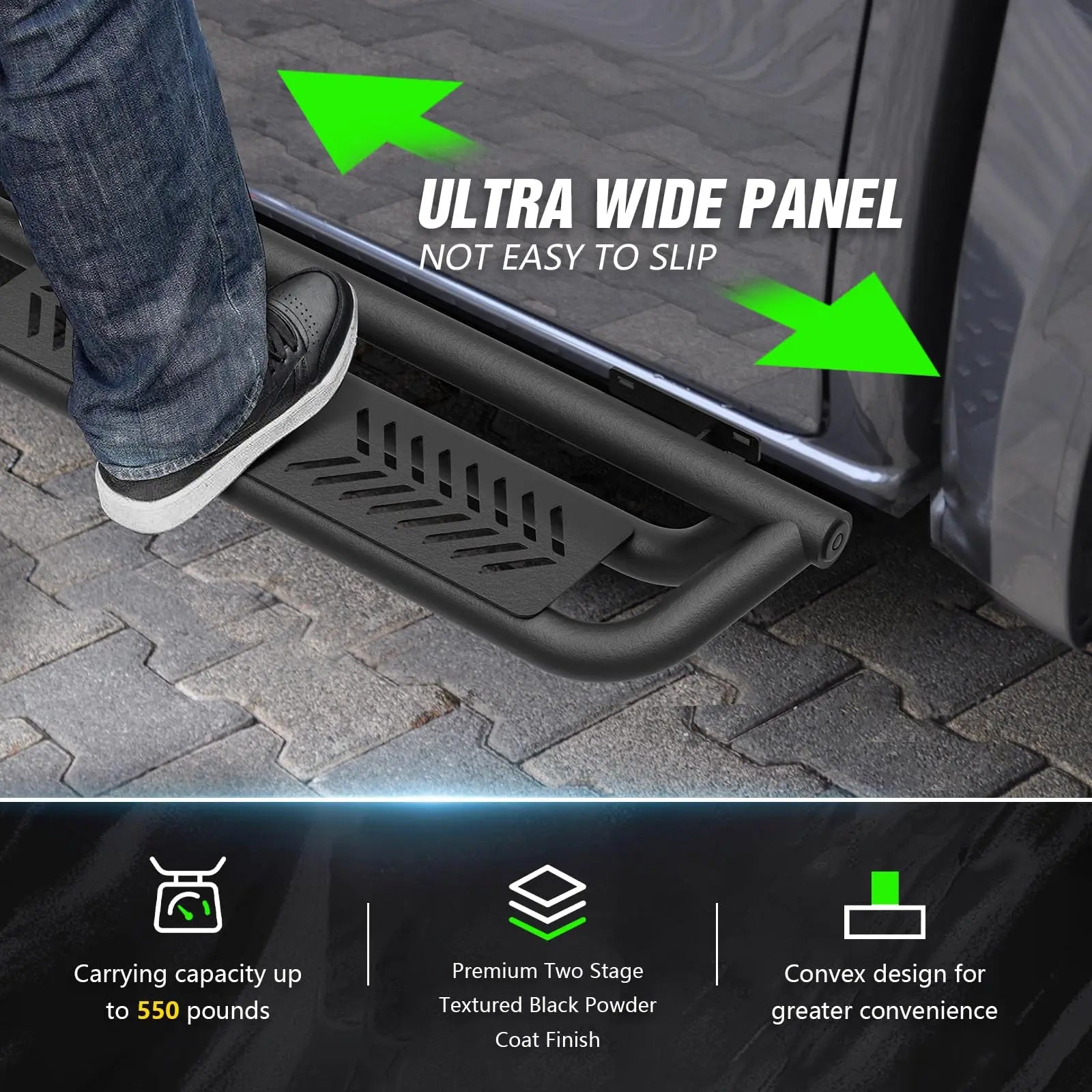 Drop Down Running Boards Side Steps Compatible with 2018-2025 Jeep Wrangler JL JLU Unlimited 4 Doors| Yzona