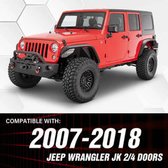 Yzona Metal Front and Rear Fender Flares Compatible with 2007-2018 Jeep Wrangler JK JKU Unlimited 2/4 Doors