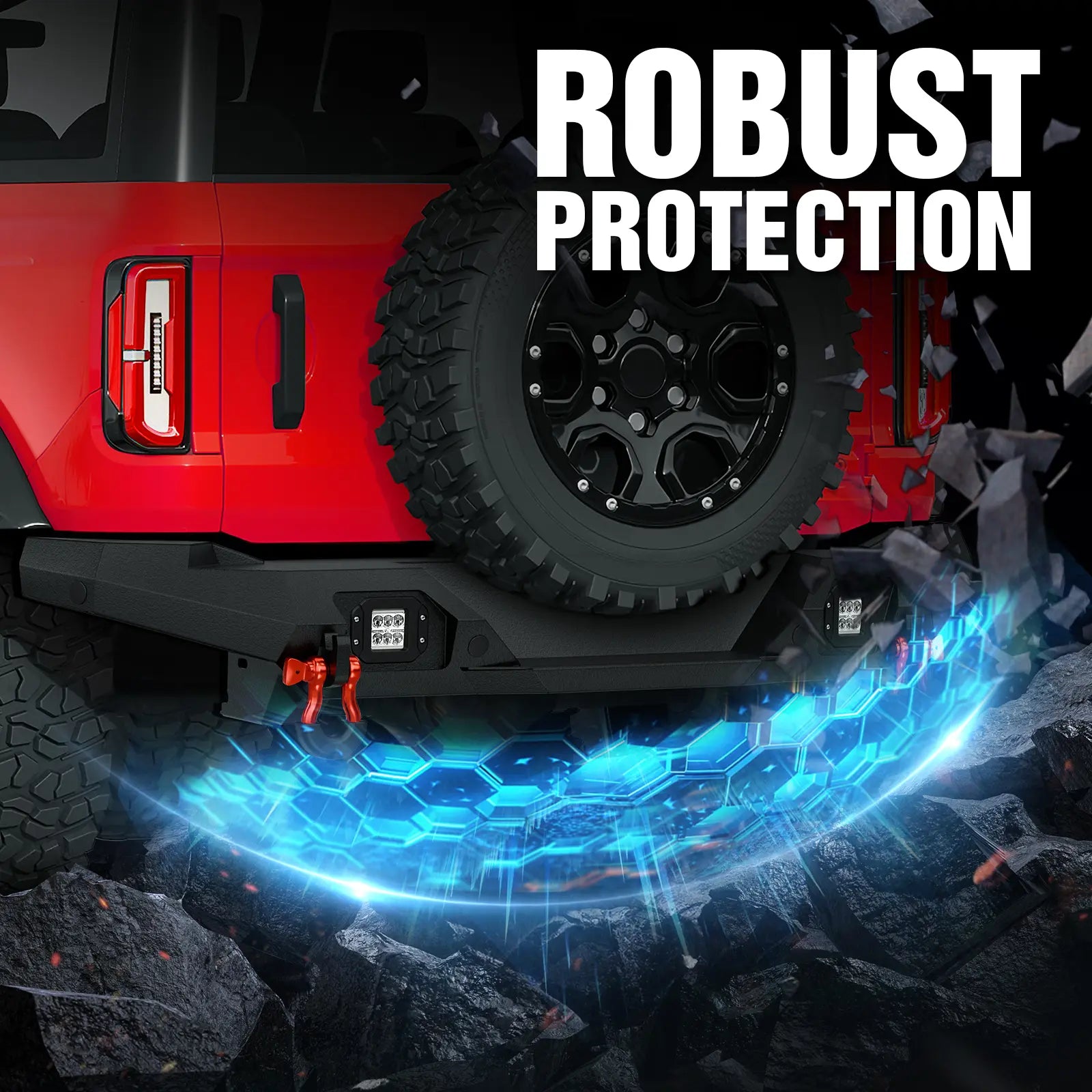 Aftermarket Rear Bumpers Compatible with 2021-2025 Ford Bronco