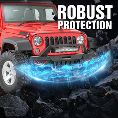 Aftermarket Front Bumpers Compatible with 2007-2018 Jeep Wrangler JK JKU Equipped - Yzona