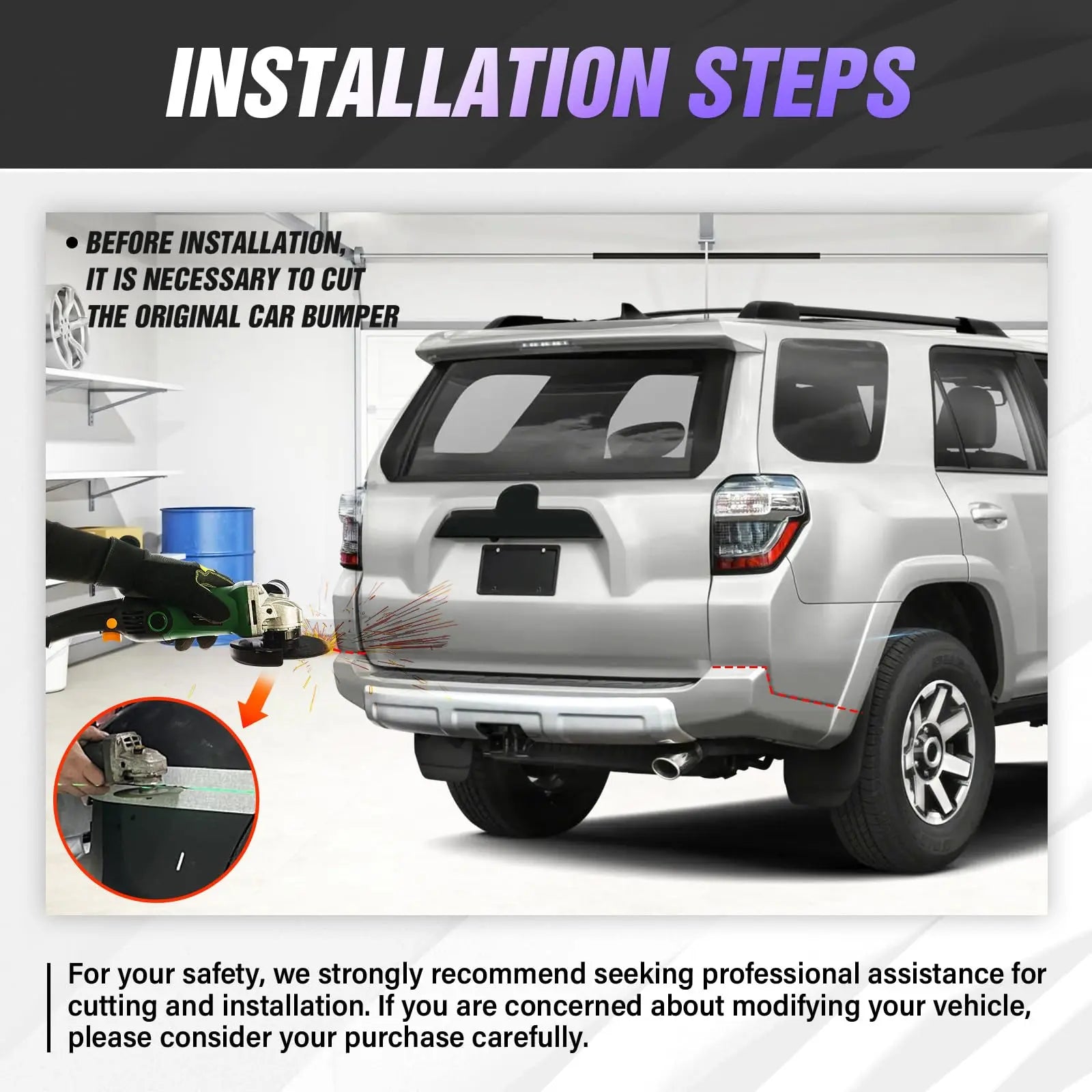 Rear Bumper for 2015-2024 Toyota 4 Runner 5th Gen