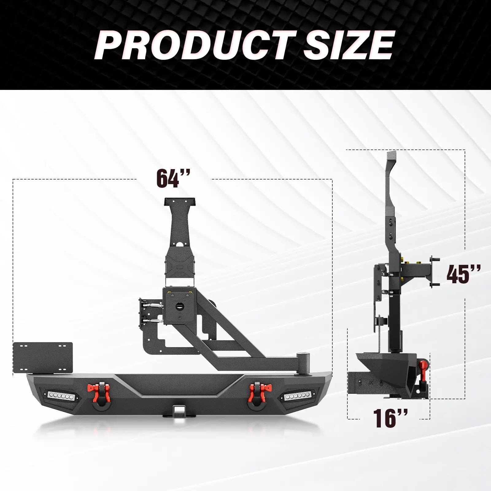 Aftermarket Rear Bumper for 2007-2018 Jeep Wrangler JK