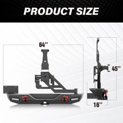 Aftermarket Rear Bumper for 2007-2018 Jeep Wrangler JK