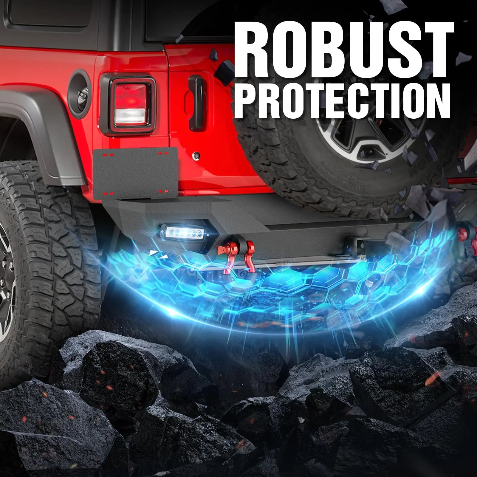 Steel Rear Bumper for 2018-2025 Jeep Wrangler JL JLU