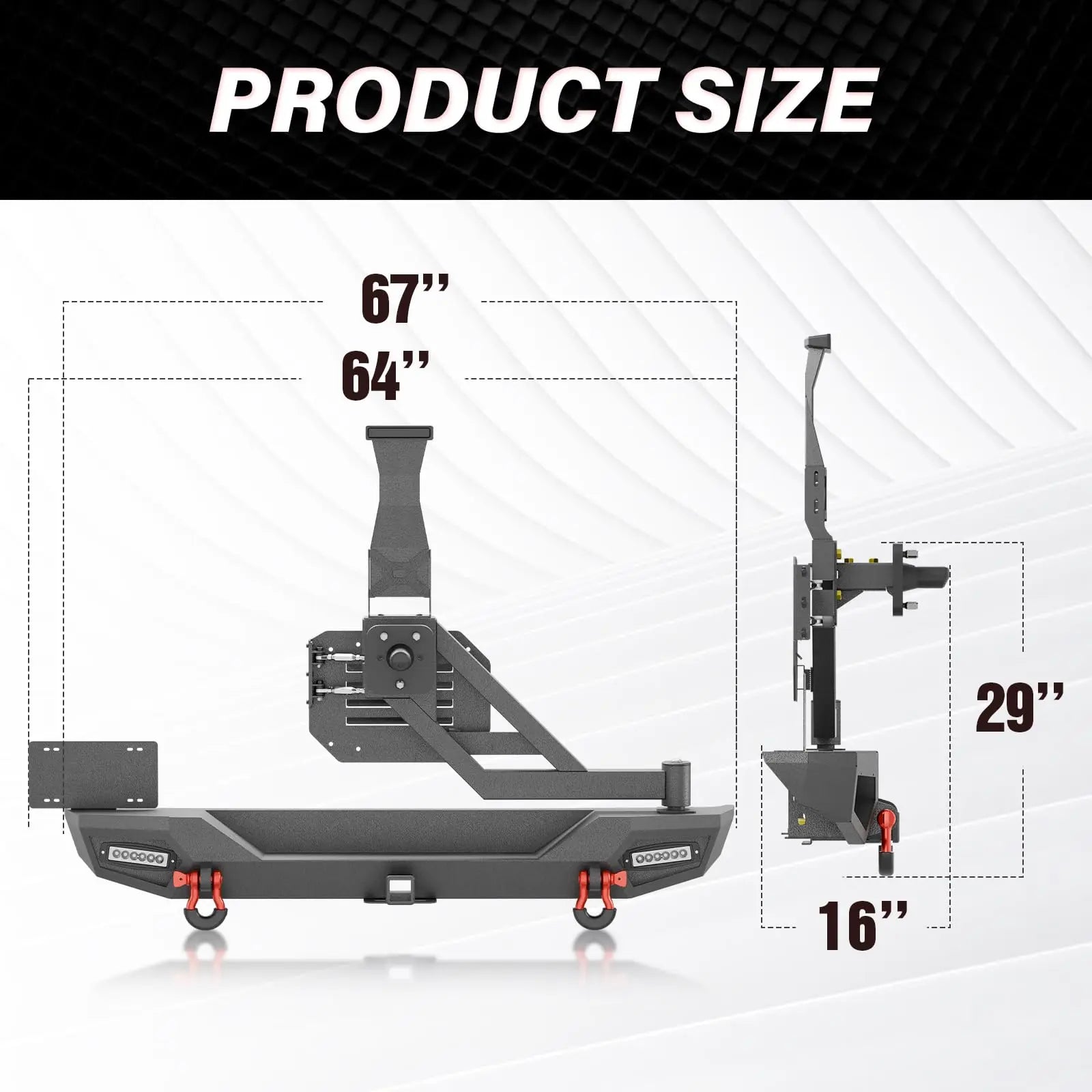 Steel Rear Bumper for 2018-2025 Jeep Wrangler JL JLU