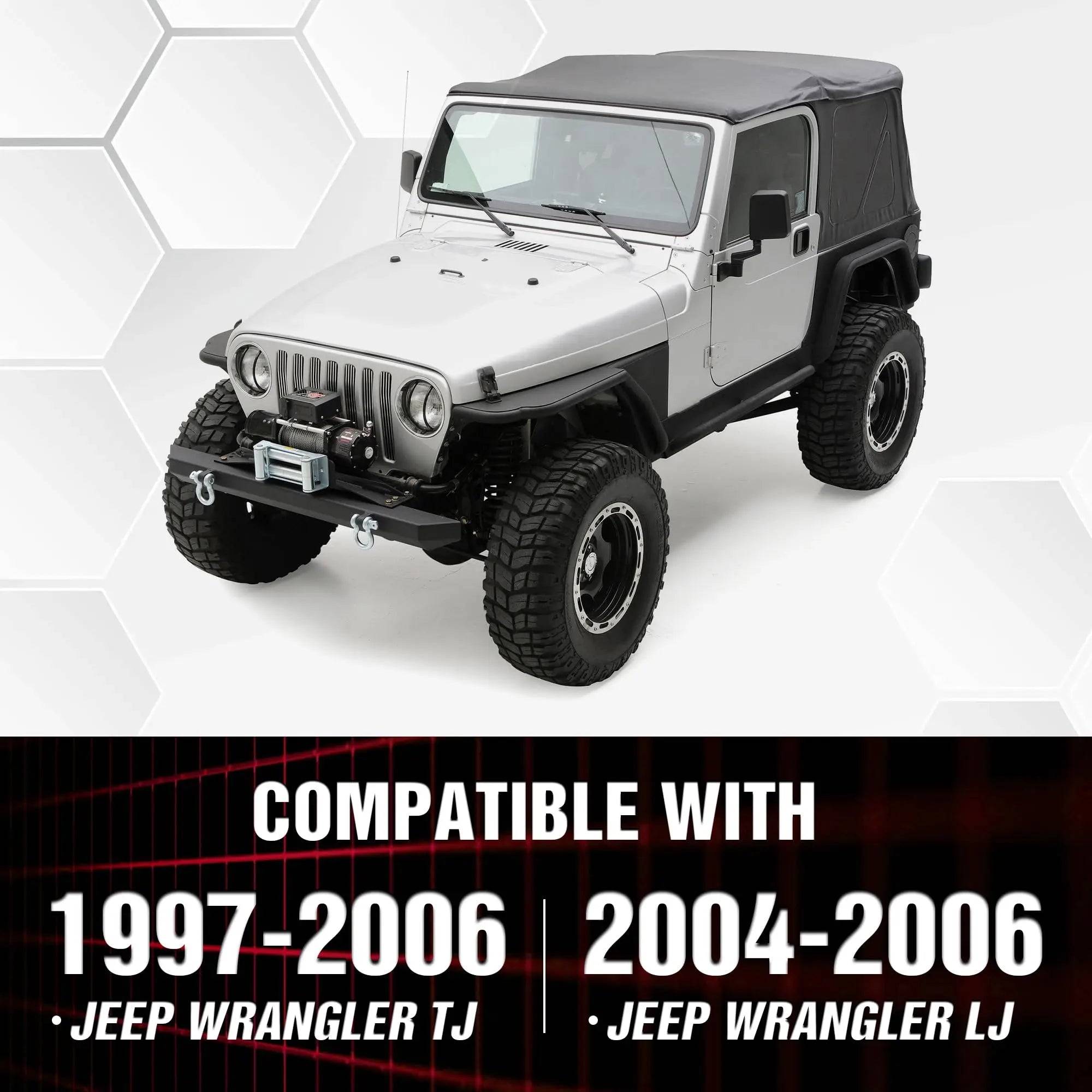 Flat Fender Flares for 1997-2006 Wrangler TJ & 2004-2006 Wrangler LJ