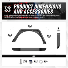 Flat Fender Flares for 1997-2006 Wrangler TJ & 2004-2006 Wrangler LJ