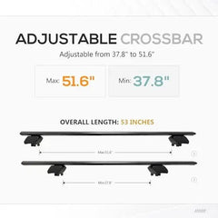 53 Heavy Duty 300 LBS Universal Roof Rack Cross Bars