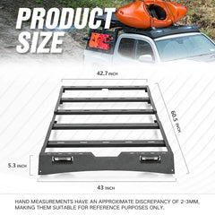 Roof Basket Cargo Carrier Compatible with 2005-2023 Tacoma Double Cab/Crew Cab