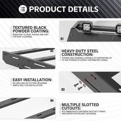 Roof Rack Cargo Basket Compatible with 2024-2025 Tacoma Crew Cab/Double Cab 4th Gen - Yzona