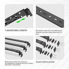 Universal Cross Bars For Roof Rails 47 Cross With Three 3 Bars