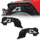 【Yzona】Front Inner Fender Liners, Metal Bolt-on Mud Guards Wheel Well Covers, Automotive Accessories with All Assembly Hardware for Effortless Installation, Compatible with 2007-2018 Wrangler JK & JKU Unlimited Sport Sahara Rubicon (2/4 Doors), Protector,