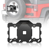 【YZONA】Spare Tire License Plate Frame with LED Light Compatible with 1987-2018 Jeep Wrangler JK JKU & TJ & YJ (2/4 Doors), Licence Holder Bracket Relocation Mounting Rear Plates Frames, Black