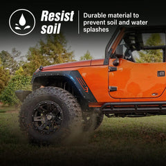 for Jeep Wrangler Fender Flares Compatible with 2007-2018 Jeep Wrangler JK JKU Unlimited