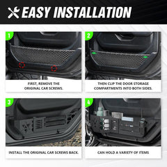Yzona Heavy Duty Construction Front Door Organizer (2 Pcs Complete Set) - Auto Interior Accessories, 2-Box Cabin Order for Jeep Wrangler JL 2018-2026 & Gladiator JT 2020-2026, No-Drill Install, Secure Fit, Elastic Straps, Daily Driving Gear Holder