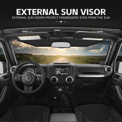 【YZONA】Windshield Frame Compatible for 2018-2026 Wrangler JL & Gladiator JT Not for JL 4xe & JT Mojave. Built-in LED Light & Sun Visor, Heavy-Duty Front Windscreen Rack Protector. No Drilling Install