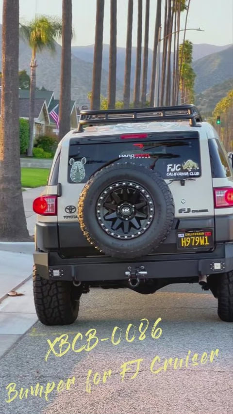 Super Duty Rear Bumpers for 2007-2014 Toyota FJ Cruiser 1st Gen with 2 x 18W LED Lights | Yzona