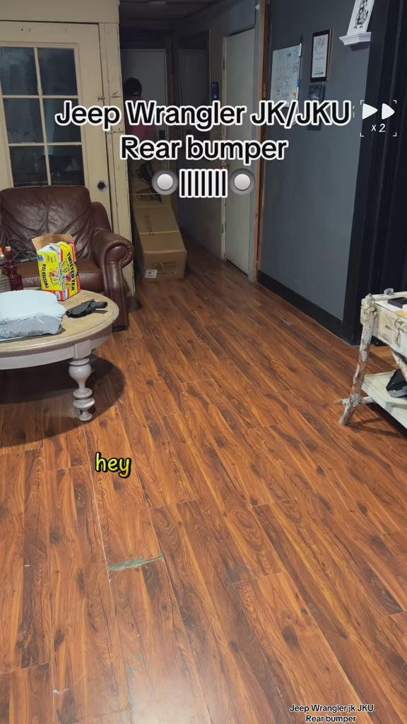 for Aftermarket Rear Wrangler Jeep Bumpers Compatible with 2007-2018 Jeep Wrangler JK JKU Unlimited 2/4 Doors with 2 x 18W LED Lights | Yzona