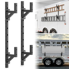 【EYOUHZ】Universal Side Mount Ladder Rack for Trailer, Adjustable Heavy Duty Steel Ladder Rack for Open & Enclosed Trailers, Holds 2 Ladders, Up to 400 lbs Capacity