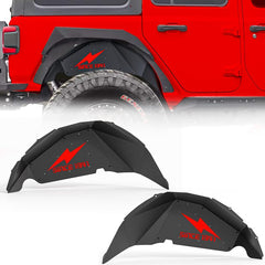 Yzona Rear Inner Fender Liner Protectors - Powder Coat Carbon Steel Automotive Car Accessories (2 PCS, 10.8kg, Bolt-On, Durable, Effective Protection) for 2018-2026 Jeep Gladiator JT & Wrangler JL JLU 2/4 Doors (Assembly Required, Detailed Instructions)