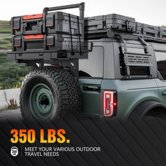 【Yzona】High-Quality OE Bolt-On Tailgate Rear Cargo Basket, Corrosion-Resistant Easy Snap Mounting Spare Tire Rack for 2021-2026 Ford Bronco (2/4 Doors), 350 lbs Capacity Car Organizer Car Supplies Auto Accessory
