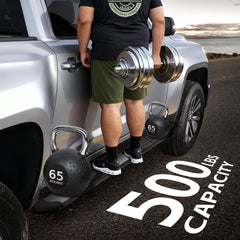 【Yzona】Heavy Duty Aluminum Alloy Side Steps (Ram 1500 Accessories) for 2019-2026 RAM 1500 Crew Cab (Not for Classic Models), ABS-Equipped, 500-lb Per Side Capacity, Anti-Slip Grip, Salt-Grime Ready, Corrosion-Resist, Easy Bolt-On Installation, 2PCS