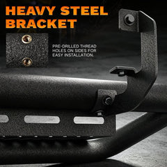 【Yzona】Crew Cab Running Boards Side Steps - Heavy Duty Carbon Steel Dual Layer Nerf Bars, Bolt-On Step Rails with 2 Stairs, Star Logo Black, Compatible with 2019-2026 Dodge Ram 1500 New Body Design, Enhance Traction & Easy Access to Roof